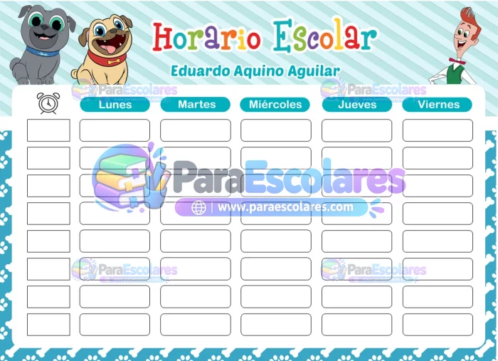 Puppy Dog Pals Horario Escolar